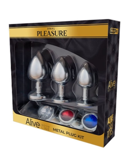 ALIVE - ANAL PLEASURE KIT 3 PLUG METAL