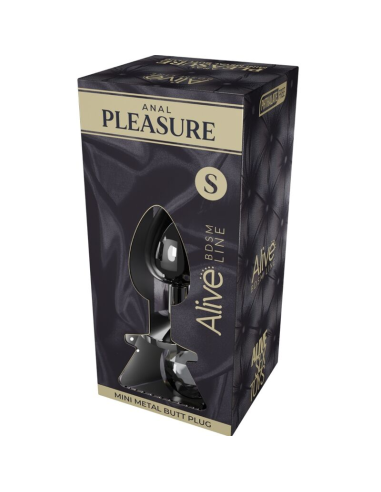 ALIVE - ANAL PLEASURE MINI PLUG METAL NEGRO TALLA S