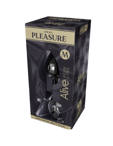 ALIVE - ANAL PLEASURE MINI PLUG METAL NEGRO TALLA M
