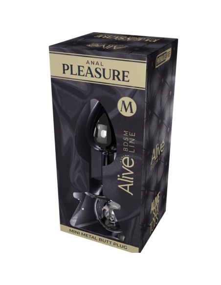 ALIVE - ANAL PLEASURE MINI PLUG METAL NEGRO TALLA M