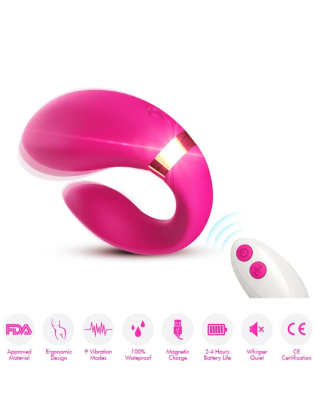 ARMONY - CRESCENT VIBRADOR PAREJA CONTROL REMOTO FUCSIA