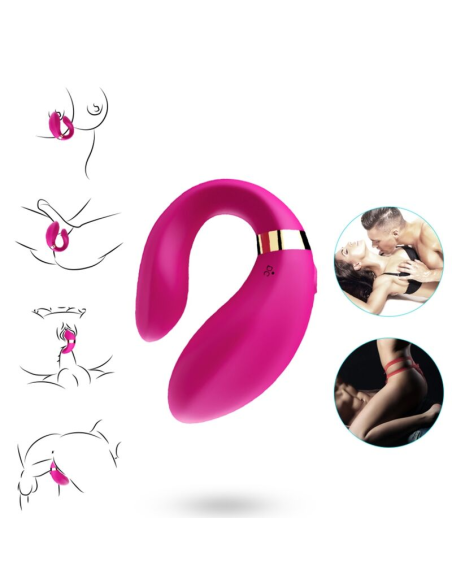 ARMONY - CRESCENT VIBRADOR PAREJA CONTROL REMOTO FUCSIA