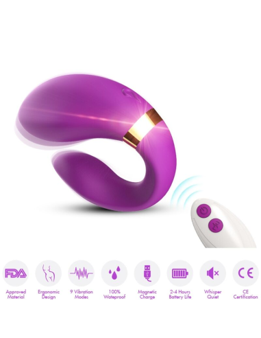 ARMONY - CRESCENT VIBRADOR PAREJA CONTROL REMOTO VIOLETA