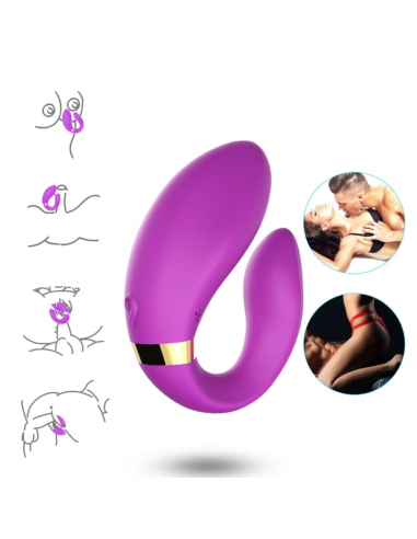 ARMONY - CRESCENT VIBRADOR PAREJA CONTROL REMOTO VIOLETA