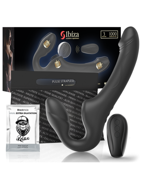 IBIZA - VIBRADOR STRAPLESS CON PULSADOR CONTROL REMOTO 3 MOTORES 1000 COMBINACIONES