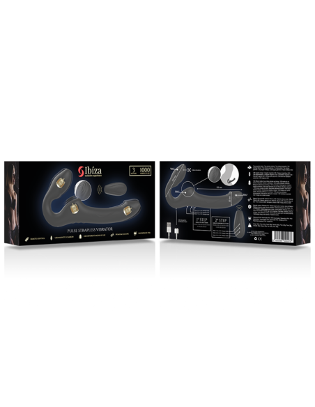 IBIZA - VIBRADOR STRAPLESS CON PULSADOR CONTROL REMOTO 3 MOTORES 1000 COMBINACIONES