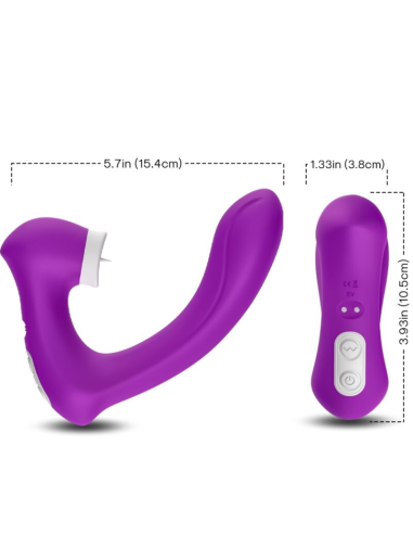 ARMONY - SECRETKISS ESTIMULADOR CON LENGUA CLITORIS and VIBRADOR CURVO VIOLETA