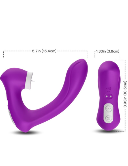 ARMONY - SECRETKISS ESTIMULADOR CON LENGUA CLITORIS and VIBRADOR CURVO VIOLETA