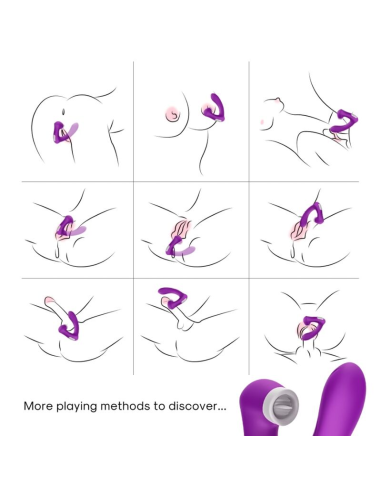 ARMONY - SECRETKISS ESTIMULADOR CON LENGUA CLITORIS and VIBRADOR CURVO VIOLETA