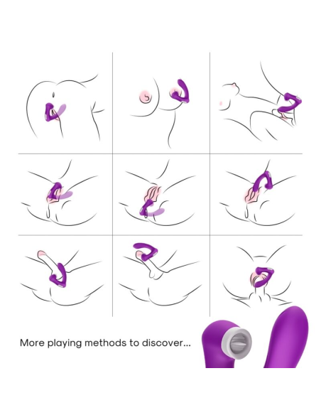 ARMONY - SECRETKISS ESTIMULADOR CON LENGUA CLITORIS and VIBRADOR CURVO VIOLETA