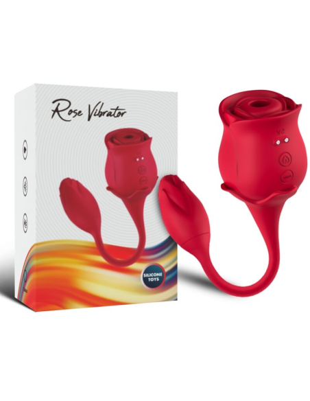 ARMONY - ROSA SUCCIONADOR DE CLÍTORIS and VIBRADOR 10 MODOS ROJO