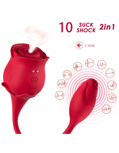 ARMONY - ROSA SUCCIONADOR DE CLÍTORIS and VIBRADOR 10 MODOS ROJO