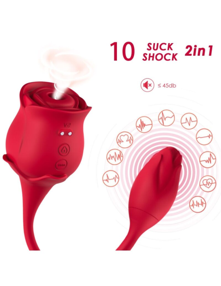 ARMONY - ROSA SUCCIONADOR DE CLÍTORIS and VIBRADOR 10 MODOS ROJO