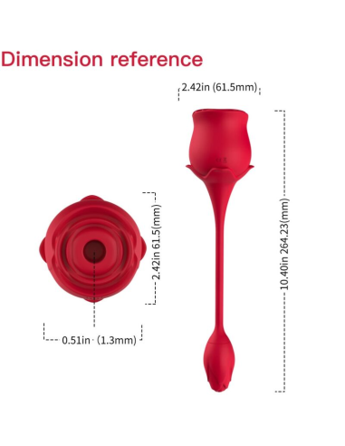 ARMONY - ROSA SUCCIONADOR DE CLÍTORIS and VIBRADOR 10 MODOS ROJO