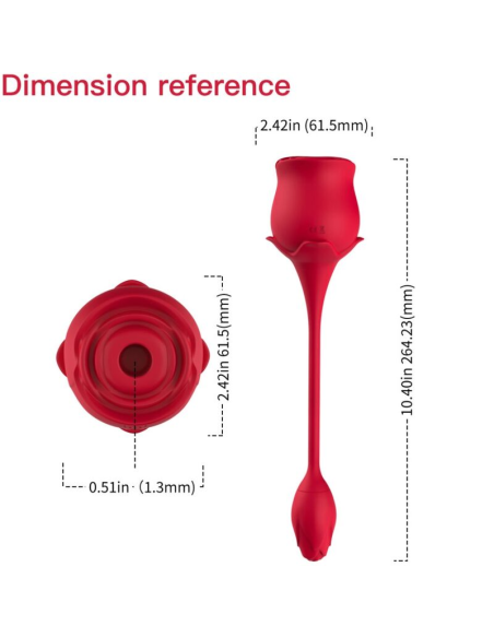 ARMONY - ROSA SUCCIONADOR DE CLÍTORIS and VIBRADOR 10 MODOS ROJO