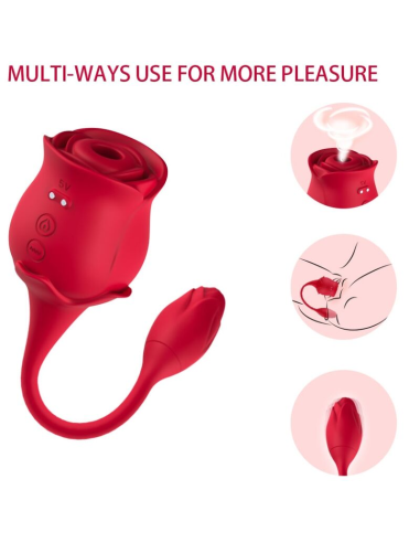ARMONY - ROSA SUCCIONADOR DE CLÍTORIS and VIBRADOR 10 MODOS ROJO