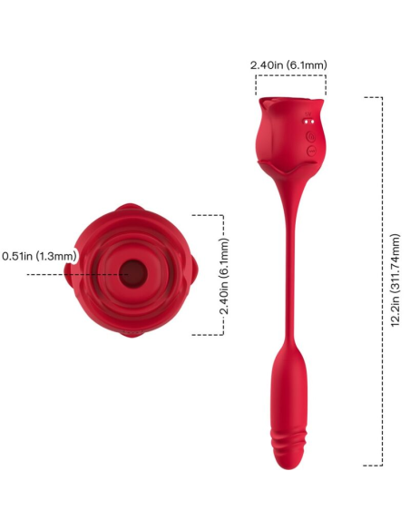 ARMONY - ROSEKNIGTH SUCCIONADOR CLÍTORIS and VIBRADOR ROJO