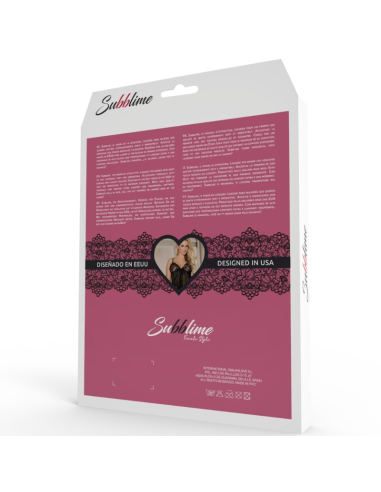 SUBBLIME - BABYDOLL BLANCO ENCAJE FLORAL MORADO S-M