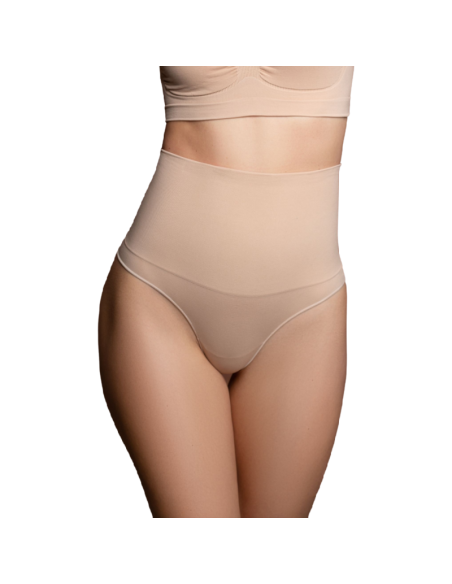 BYE-BRA - FAJA SIN COSTURAS ESTILO TANGA BEIGE TALLA S