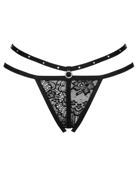 LIVCO CORSETTI FASHION - NOMADE TANGA CROTCHLESS NEGRO S-M