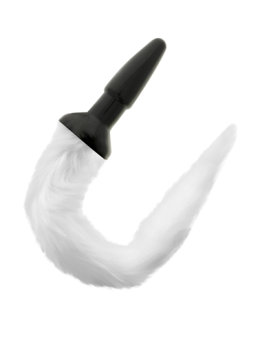 DARKNESS - Plug Anal Silicona con Cola Blanca | SEXPLACE.MX