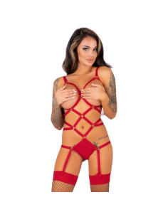 LIVCO CORSETTI FASHION - THIARA LC 20213 SET BODY MEDIAS ROJA S-M