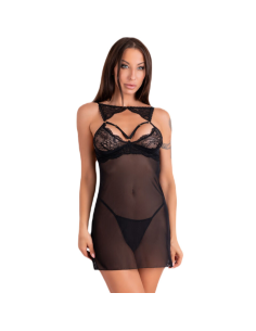 LIVCO CORSETTI FASHION - KROLINA LC 90734 CHEMISE TANGA NEGRO S-M