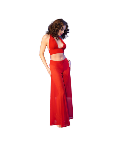 CHILIROSE - CR 4857 SET TOP Y PANTALONES ROJO TALLA S