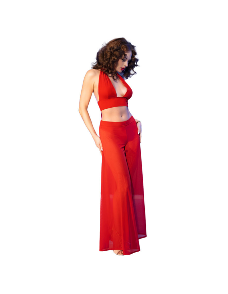 CHILIROSE - CR 4857 SET TOP Y PANTALONES ROJO TALLA S