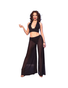 CHILIROSE - CR 4857 SET TOP Y PANTALONES NEGRO TALLA S