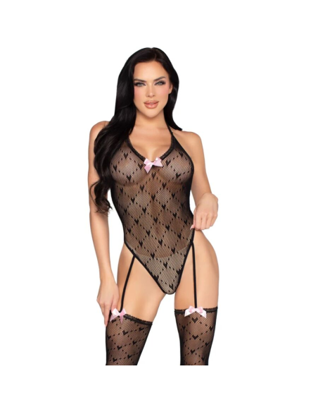 LEG AVENUE - 89360 BODY CON LIGUERO Y ESPALDA ABIERTA NEGRO - TALLA ÚNICA