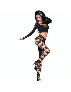 CHILIROSE - CR 3654 TOP and LEGGINS NEGRO S-M