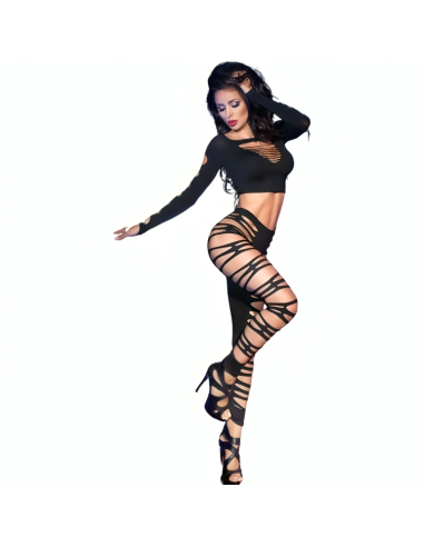 CHILIROSE - CR 3654 TOP and LEGGINS NEGRO S-M