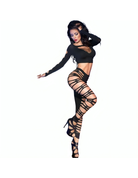 CHILIROSE - CR 3654 TOP and LEGGINS NEGRO S-M