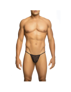 MOB - TANGA TRANSPARENTE CON FORMA DE T NEGRO TALLA L-XL