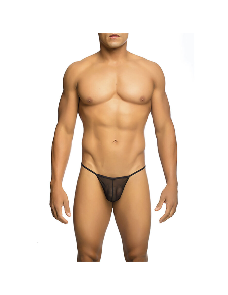 MOB - TANGA TRANSPARENTE CON FORMA DE T NEGRO TALLA L-XL