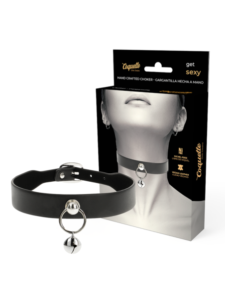 COQUETTE CHIC DESIRE - COLLAR CUERO VEGANO ACCESORIO WOMAN CASCABEL-ARO