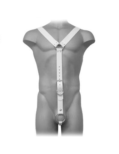 LEATHER BODY - HARNESS MEN BLANCO