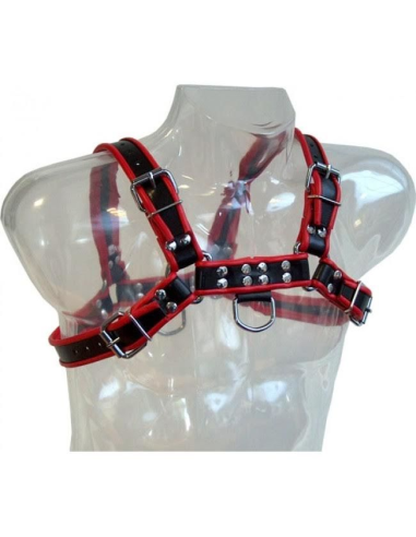 LEATHER BODY - CHAIN HARNESS III BLACK - RED