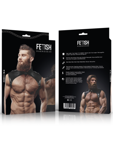 FETISH SUBMISSIVE ATTITUDE - ARNÉS BRIGADE AJUSTABLE ECOPIEL CUELLO HOMBRE