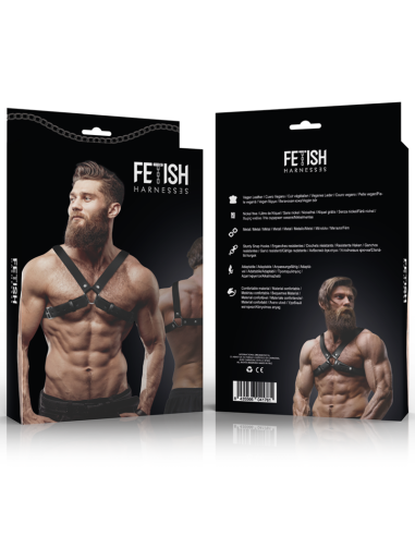 FETISH SUBMISSIVE ATTITUDE - ARNÉS BULLDOG AJUSTABLE ECOPIEL PECHO CRUZADO HOMBRE