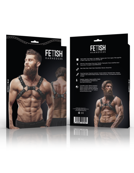 FETISH SUBMISSIVE ATTITUDE - ARNÉS BULLDOG AJUSTABLE ECOPIEL PECHO HOMBRE