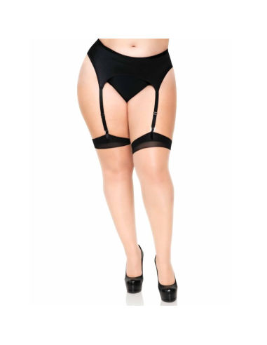 LEG AVENUE - MEDIAS NUDE CON TACON CUBANO Y COSTURA TRASERA PLUS