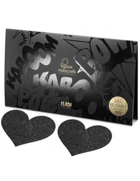 BIJOUX - INDISCRETS PEZONERAS FLASH CORAZÓN NEGRO