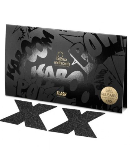 BIJOUX - INDISCRETS PEZONERAS FLASH CRUZ NEGRO