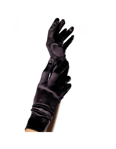 LEG AVENUE - GUANTES SATIN NEGRO