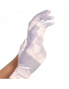 LEG AVENUE - GUANTES SATIN BLANCO