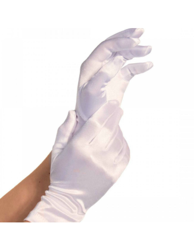 LEG AVENUE - GUANTES SATIN BLANCO