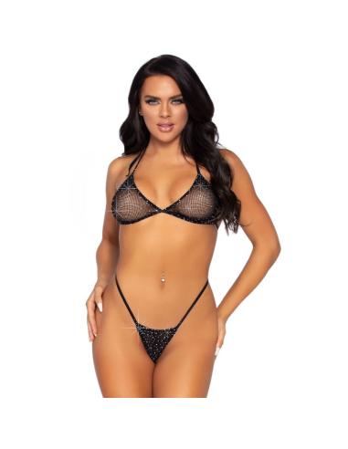 LEG AVENUE - SET EN CUERPO DE RED TOP Y TANGA TALLA ÚNICA