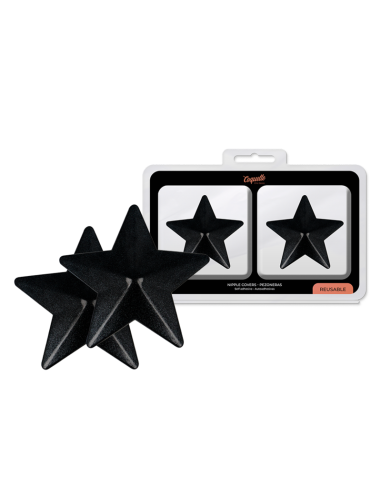 COQUETTE CHIC DESIRE - CUBRE PEZONES METAL ESTRELLAS NEGRAS
